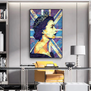 Young Queen Union Jack wall art