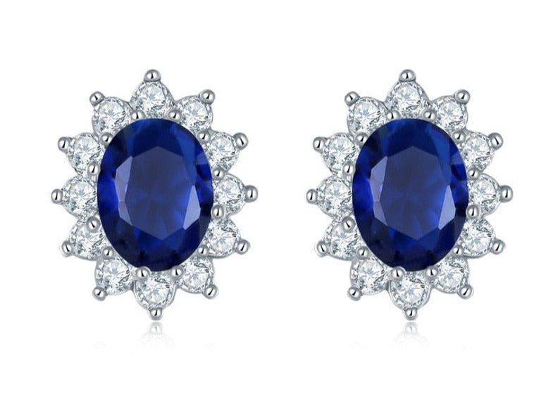 Replica Diana sapphire stud earrings