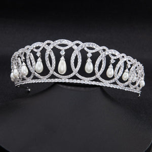 Vladimir tiara replica with pearls (platinum plated)