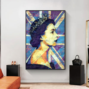 Young Queen Union Jack wall art