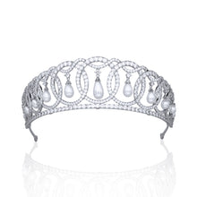 Load image into Gallery viewer, Vladimir tiara replica with pearls (platinum plated)