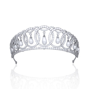 Vladimir tiara replica with pearls (platinum plated)