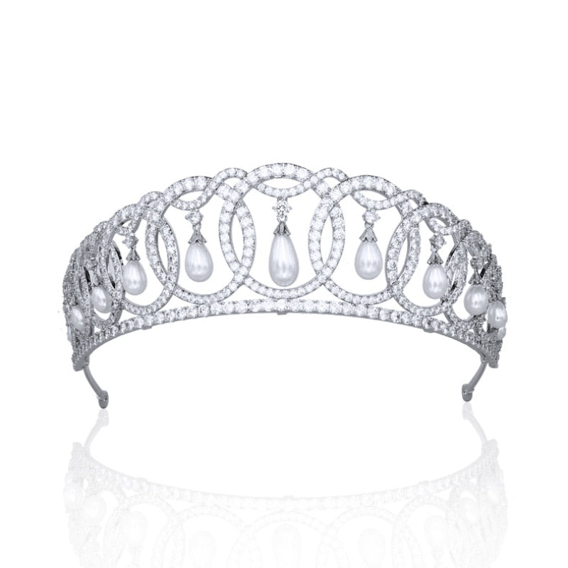 Vladimir tiara replica with pearls (platinum plated)