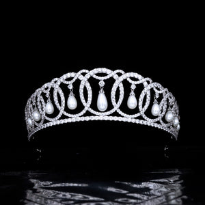 Vladimir tiara replica with pearls (platinum plated)