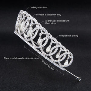 Vladimir tiara replica with pearls (platinum plated)