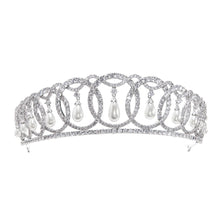 Load image into Gallery viewer, Vladimir tiara replica with pearls (platinum plated)