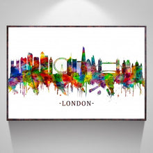 Load image into Gallery viewer, Rainbow paint London canvas print