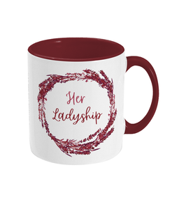 Burgundy 'Her Ladyship' two-tone mug